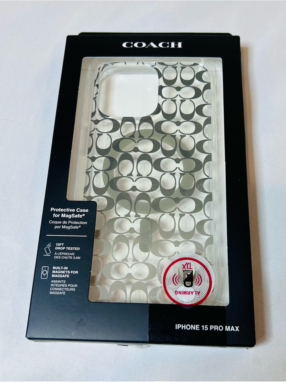 Coach Clear Signature iPhone 15 Pro Max Case - Silver/Transparent
